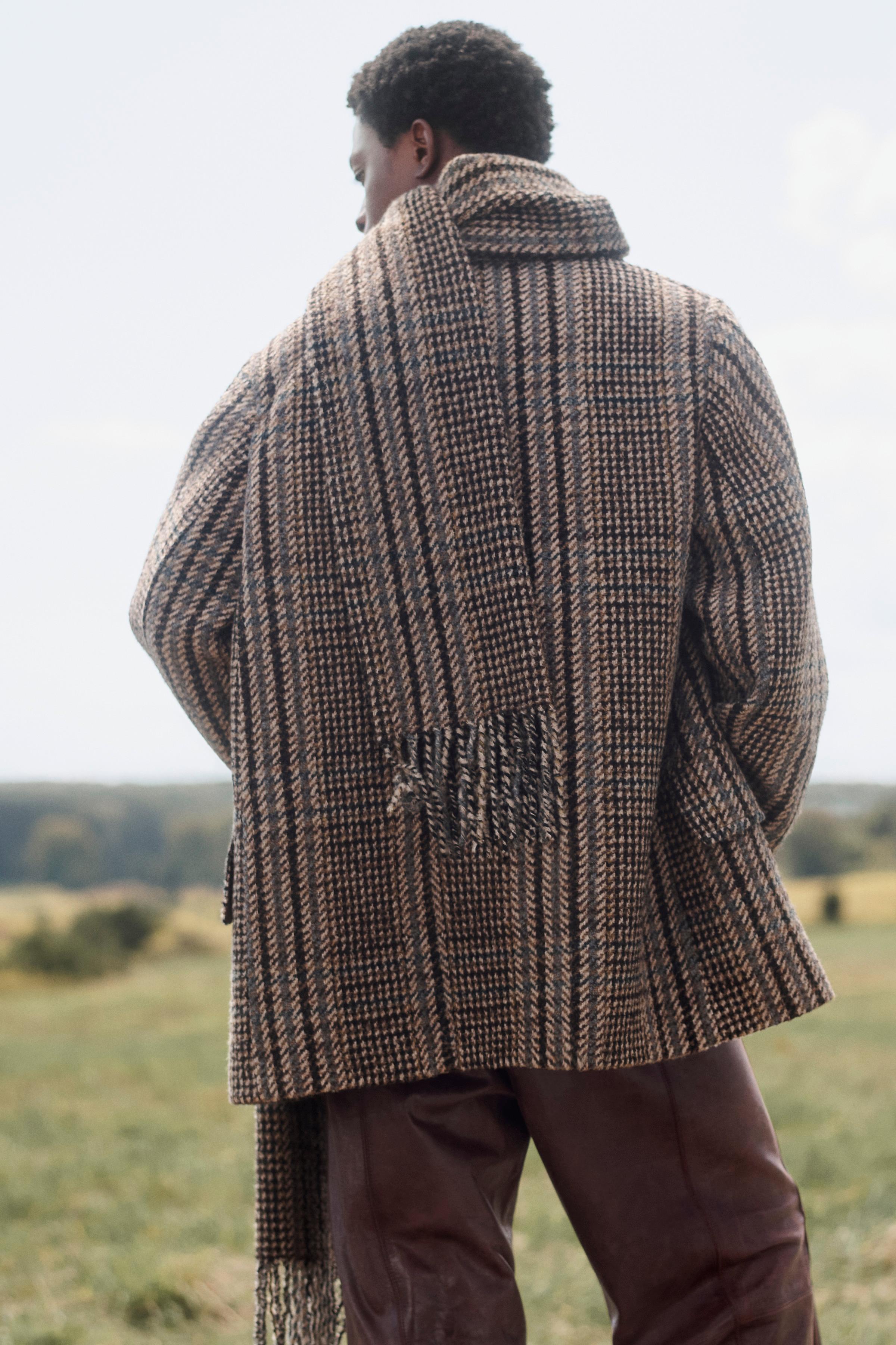 LIMITED EDITION PLAID SHORT COAT WITH SCARF